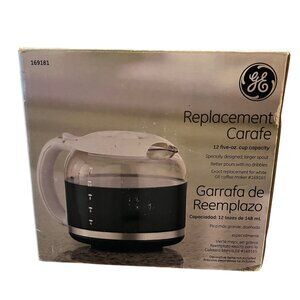 GE Replacement Coffee Carafe 12-Cup 60 Oz White & Clear Glass With Box